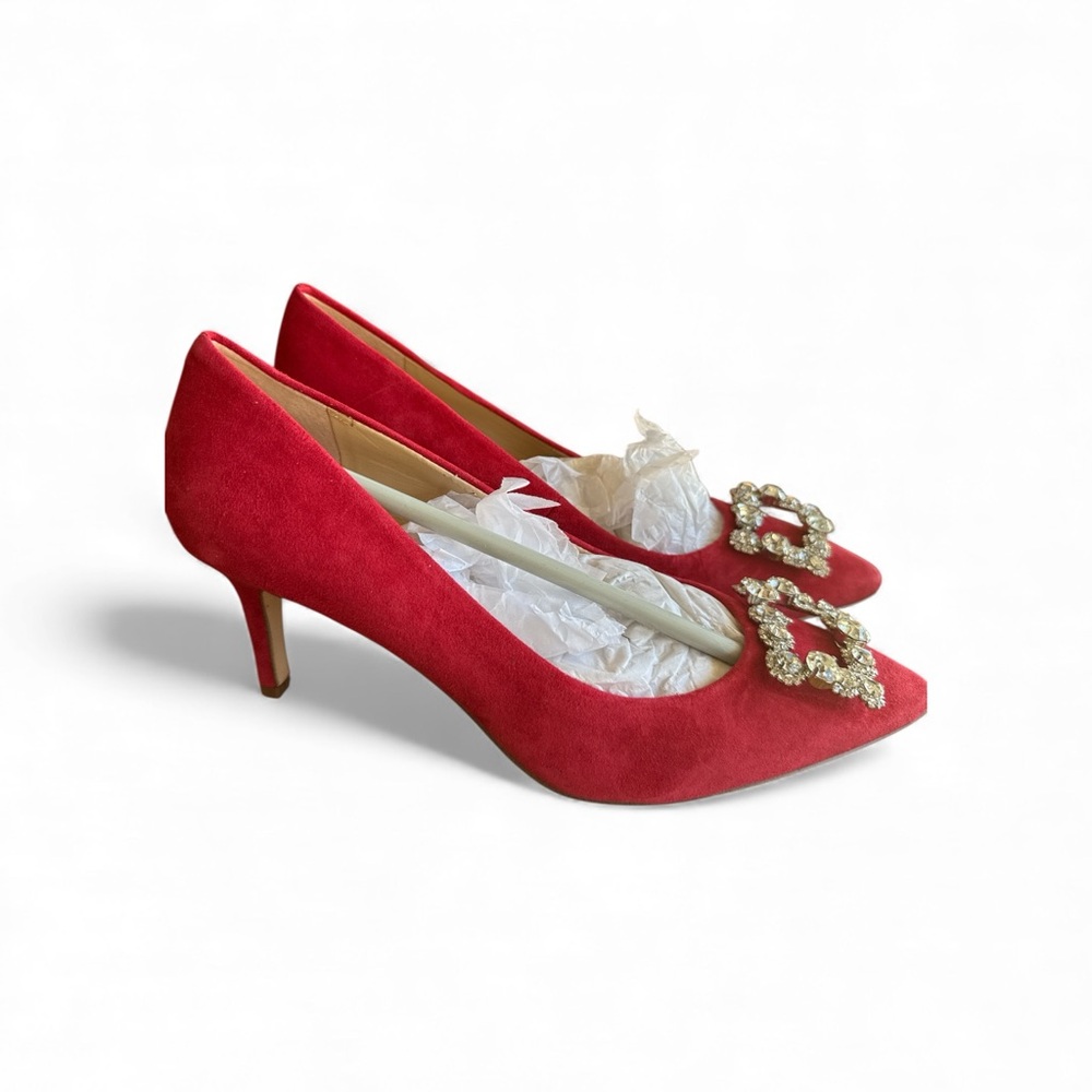Sole Society Red Heels with Decorative Buckle